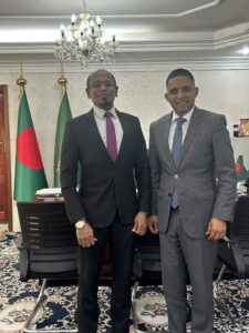 Read more about the article Consul General Justice M.T. Mohamed Laffar paid a courtesy call on Consul General Md. Shakhawat Hossain- Consul General of Bangladesh in Jeddah on 6th July 2026.