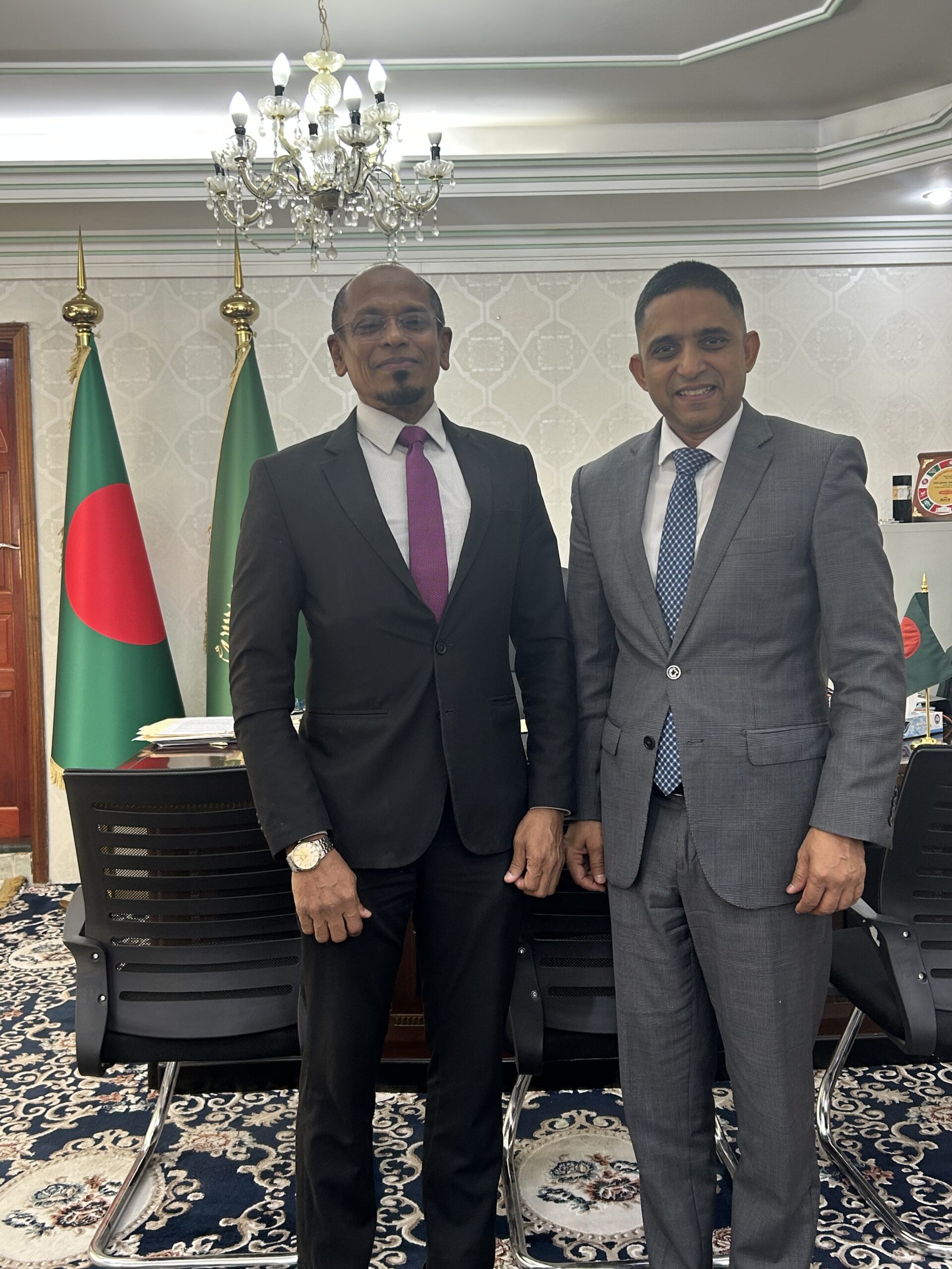 You are currently viewing Consul General Justice M.T. Mohamed Laffar paid a courtesy call on Consul General Md. Shakhawat Hossain- Consul General of Bangladesh in Jeddah on 6th July 2026.